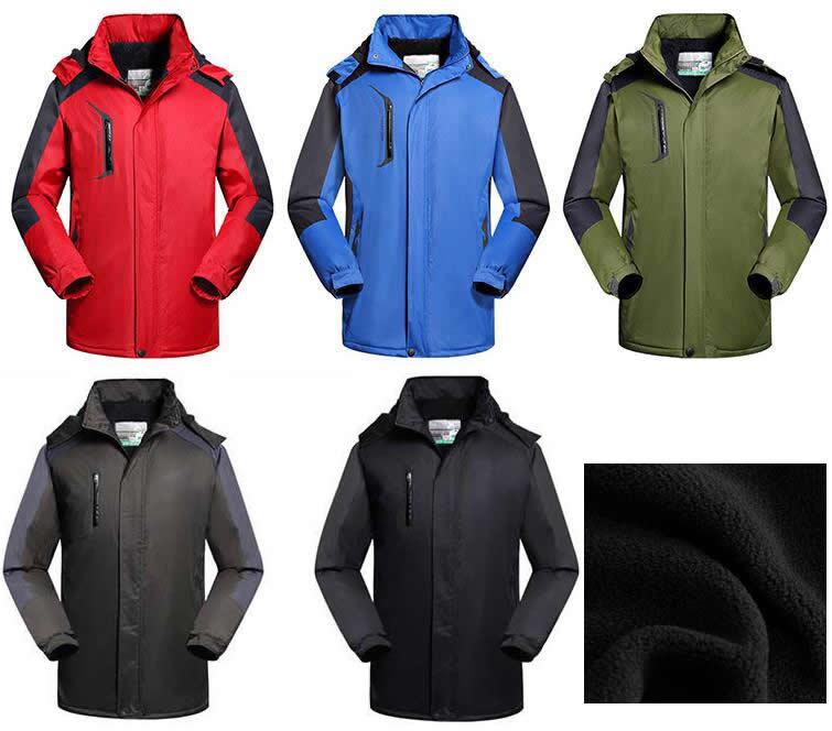 

Men's Trench Coats COGOXO Winter Jacket Men Thick Windproof Waterproof Fleece Coat Mens Military Outwear Parka Plus Velvet Overcoat, Black