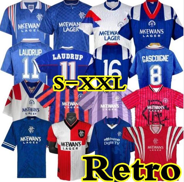 

87 90 92 93 94 95 1996 1997 LAUDRUP Retro soccer jerseys Glasgow Rangers GASCOIGNE ALBERTZ football shirts MCCOIST 96 97 99 01 Uniforms