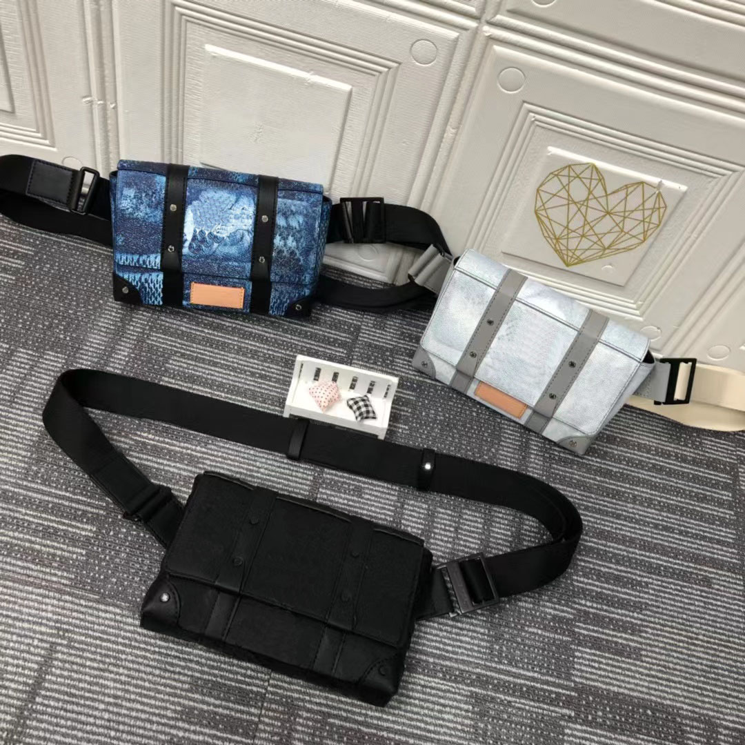 

Men's messenger bag Luxury designer bags Cove leather decoration fashion crossbody bag Fanny pack new trend texture adjustable shoulder strap size 20.5x14x4.5cm, Gift box