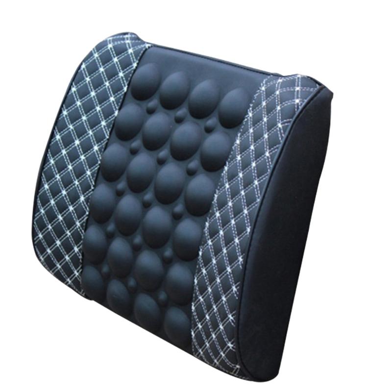 

Seat Cushions Car Lumbar Electric Waist Cushion Pad DC12V Back Support Cushions(Black And White)