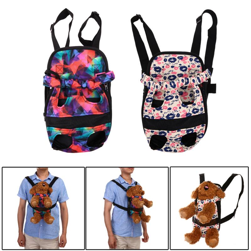 

School Bags S/M/L Canvas Dog Carrier Outdoor Travel Backpack Front Pet Portable Double Shoulder Puppy
