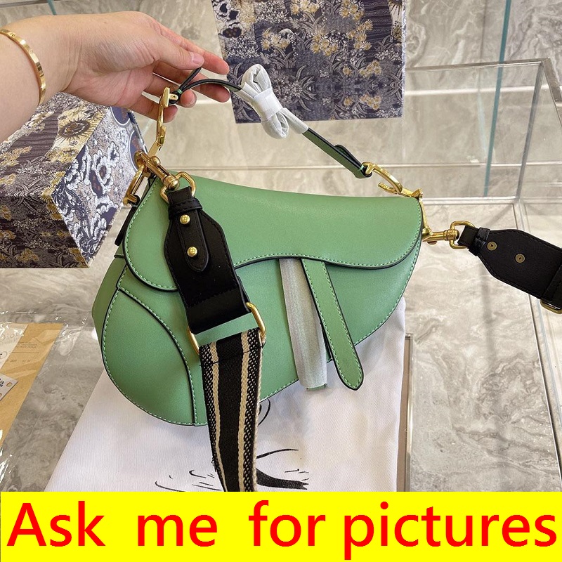 

Saddle Bag 2021 SS Top Quality lady Cross Body Shoulder Bags wallet Designer Women Fashion Genuine Leather purses Ladies Handbags women's handbag wallets Purse 2022, 6 with strap gold logo