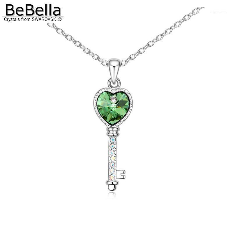 

Pendant Necklaces BeBella Crystal Key Necklace Made With Austrian Crystals From For Women Gift, Silver