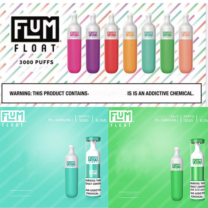 

Flum Float Disposable Pod Device Kit E cigarettes 3000 Puffs 500mAh Battery 10 Colors Prefilled 8ml Cartridge Vape Pen