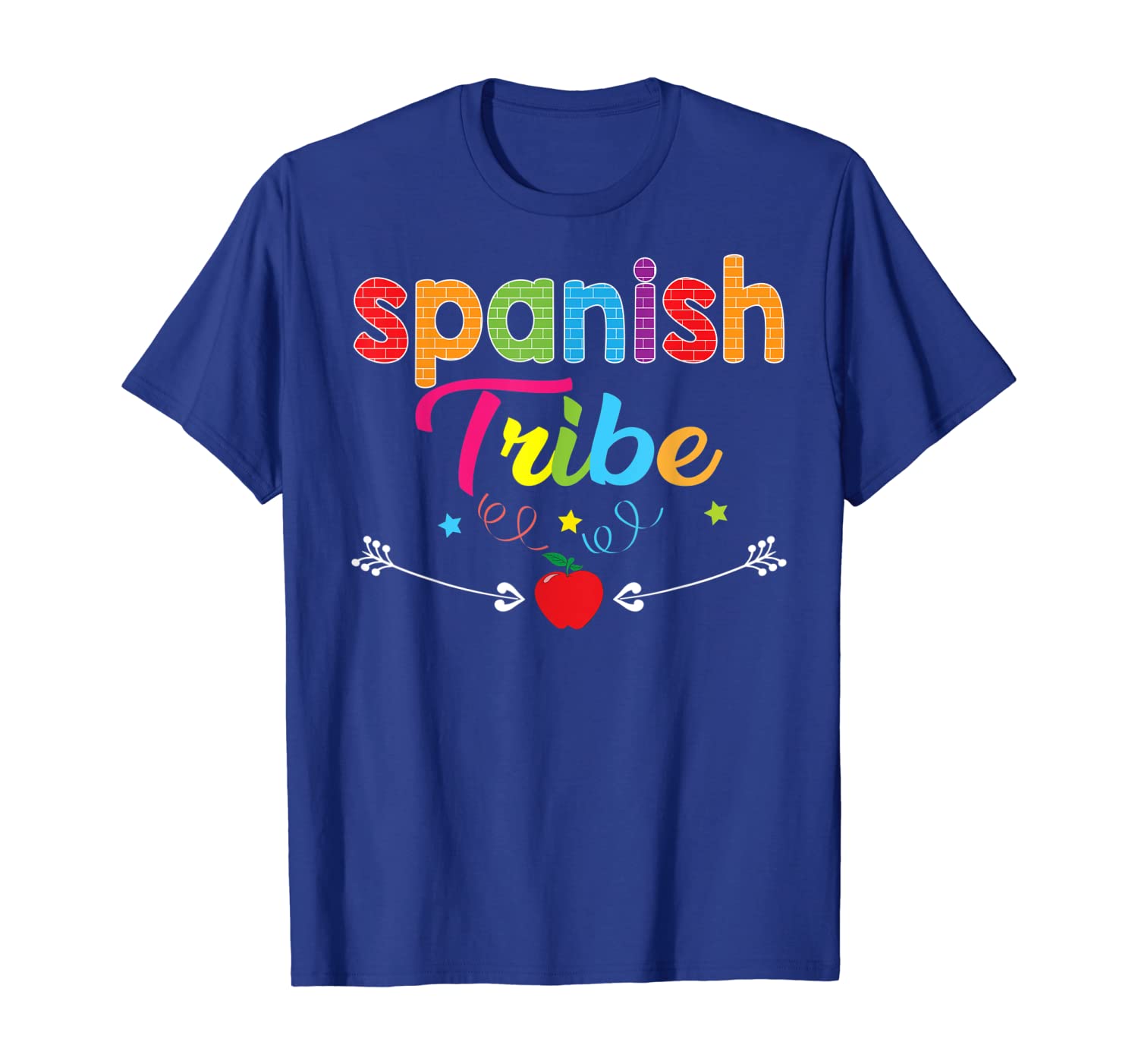 

Spanish Tribe Teacher T-Shirt Student Back To School Kid, White;black