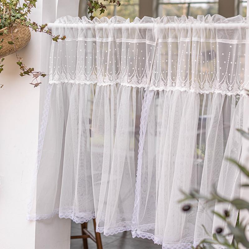 

Curtain & Drapes White Lace Kitchen Curtains Cabinet Door Bedroom Home Decor Voile Festival