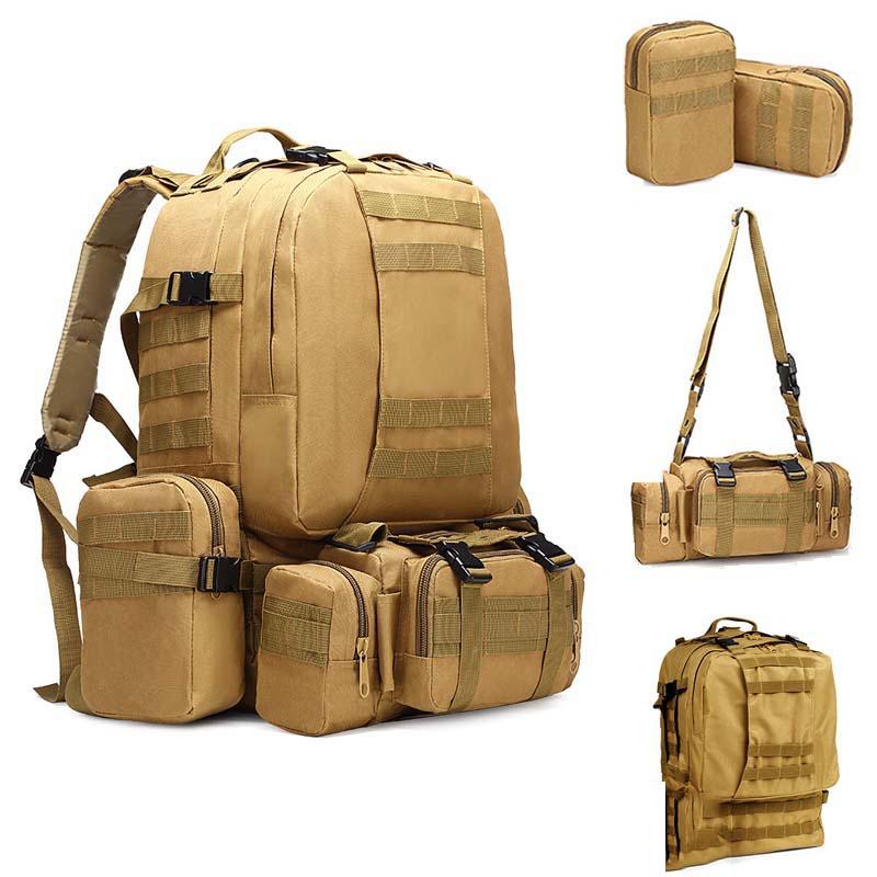 

Outdoor Bags 50L 4 In 1 Millitary Tactical Backpack Trekking 600D Climbing Hiking Foldable Rucksack Men's Sport Equipment Bag Camping, Small black
