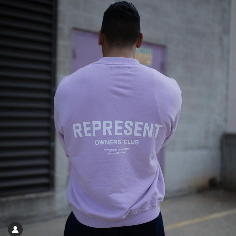 

Men' Hoodies & Sweatshirts Men Women 1:1 Quality Printed OWNERS CLUB Hoodie Oversize Crewneck Pink