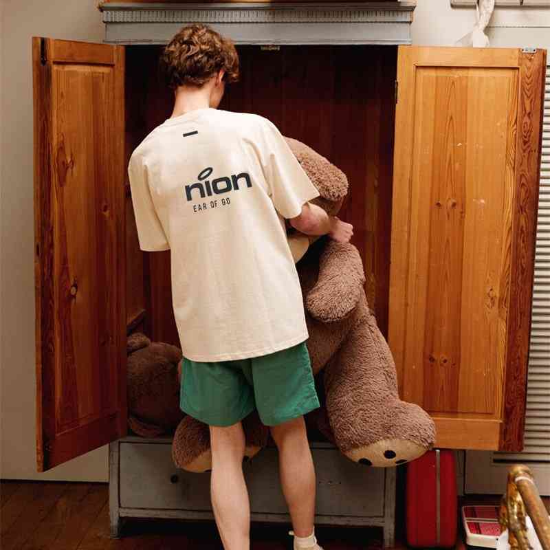 

Men' T-Shirts summer USA Spring Europe Overize 30 Anniversary Collaborate Tee Men t shirt Women Street skateboard Casual cotton Tshirt GENR, Beige