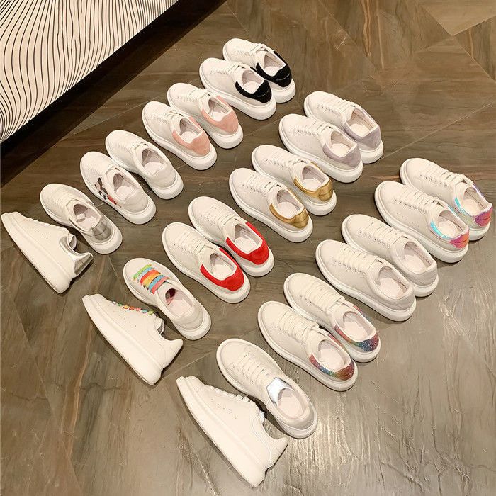 

[With Box] Fashion Men Shoe Designer Women Leather Lace Up Platform Oversized Sole Sneakers White Black mens womens Luxury velvet suede Casual Shoes 35-46, 26
