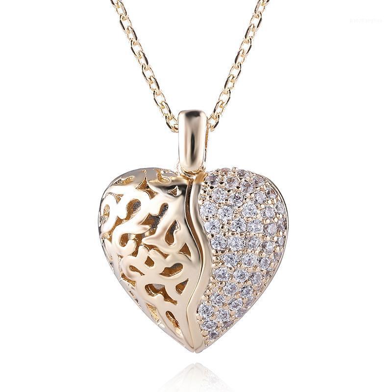 

Korean Version Of Copper Micro-inlaid Zircon Necklace, Love Openable Pendant, Creative Personality Full Diamo Chains, Silver