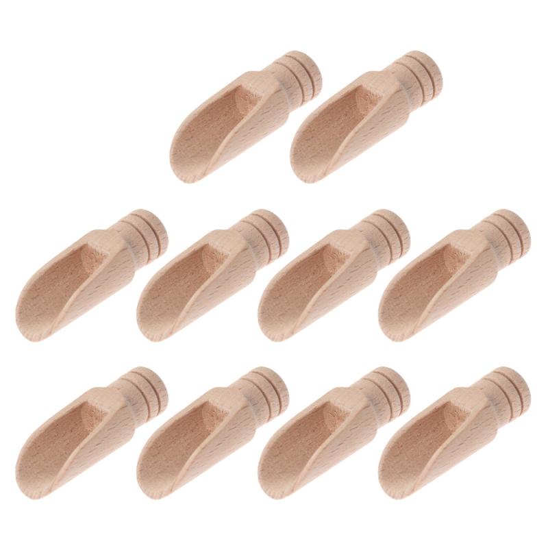 

10pcs Small Salt Shovels Mini Scoop Wooden Teaspoon Powder Scoops Smoking Pipes
