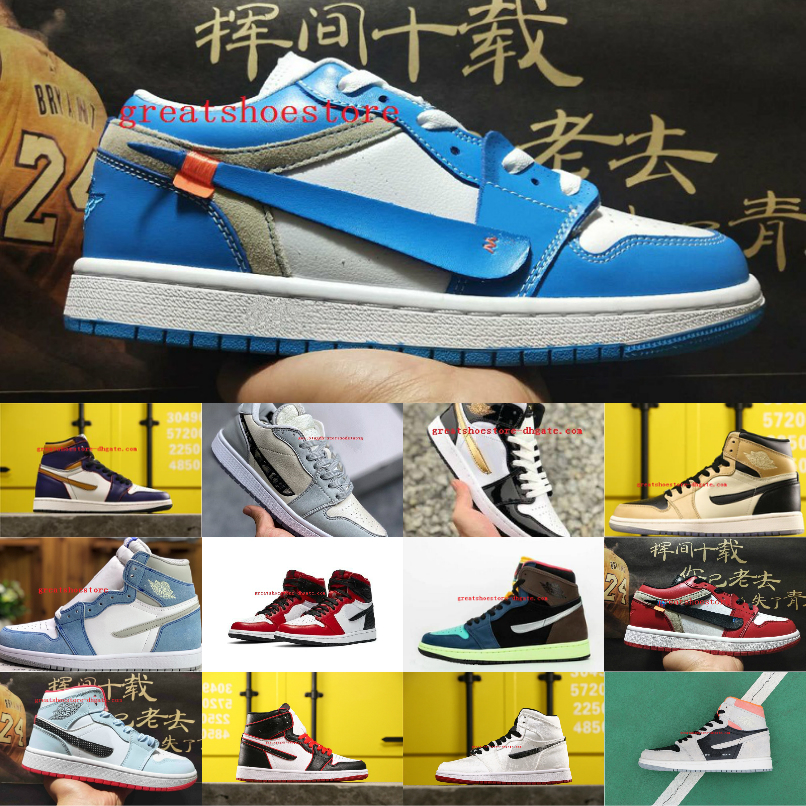 

Latest Style Color 1 Hight Mid Top Basketsball Shoes Designer Limited Quality Og Yellow 1s Men 40-46, 21#