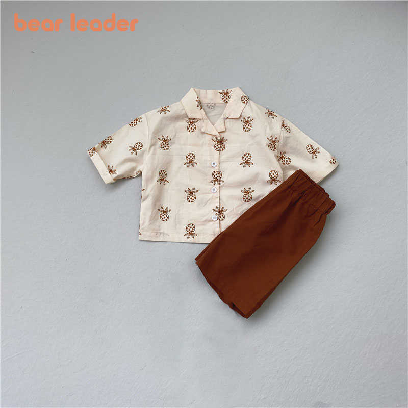 

Bear Leader Toddler Baby Summer Clothing Sets Summer born Pineapple Print Shirt And Shorts Outfits 2Pcs Girl Boy Casual Suits 210708, Ah1762beige