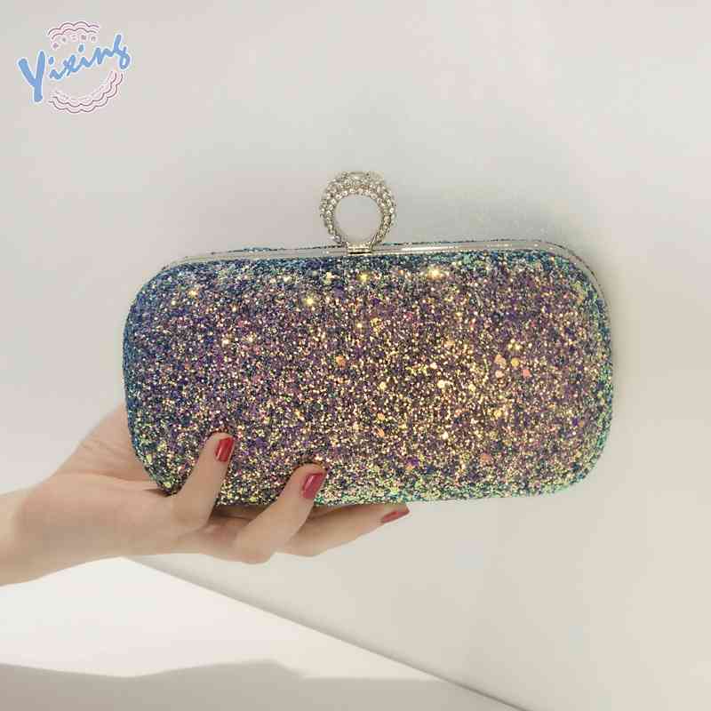 

Creative Sequin Dinner Bag versatile ring hand bag, Flower colors