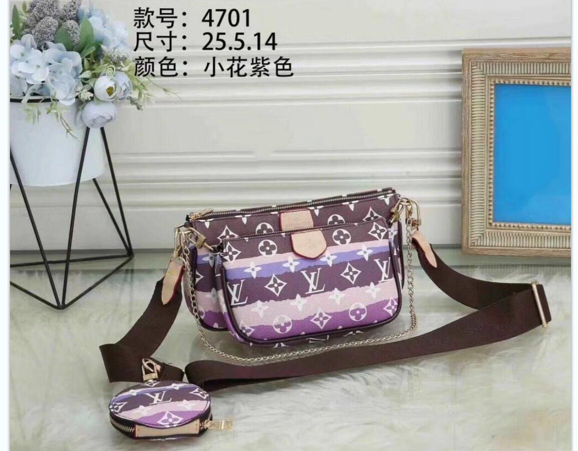 

1-23 LV LOUIS 1 VITTON 3 pieces/set Designer handbag purse women shoulder crossbody bag ladies purses Leather messenger bags, Red;black