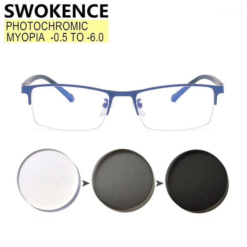 

Pochromic Nearsighted Spectacles Myopia Prescription -0.5 To -6.0 Women Men Fashion Chameleon Distance Glasses F040 Sunglasses