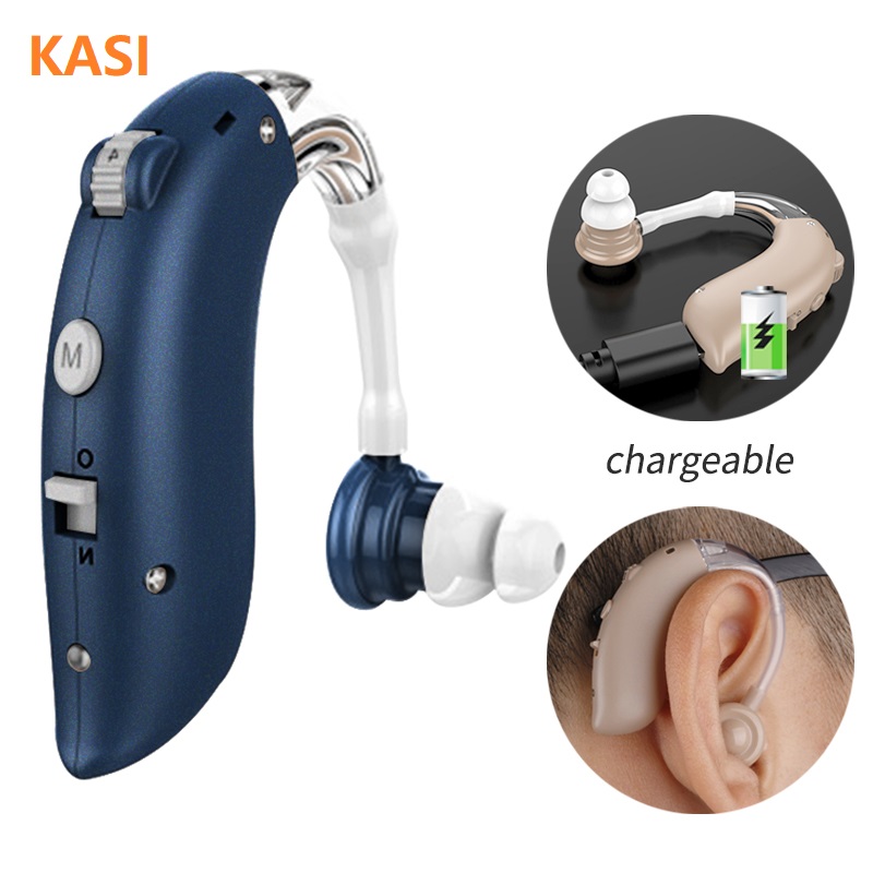 

BTE Hearing Aids Rechargeable Mini Volume Adjustable Hearing Aid Wireless Sound Amplifier For the Hearing Loss ElderlyScouts