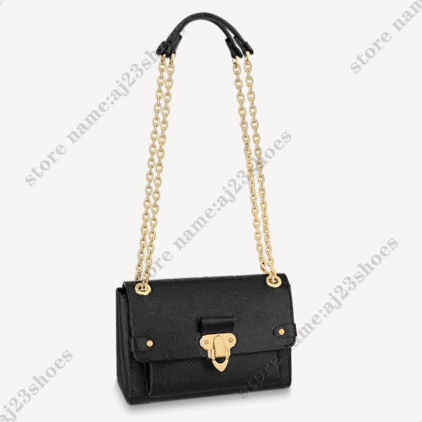 

Vavin BB Classic Bag Black Embossed Supple Grained Leather Luxury Designers Crossbody Flap Designer Handbags M44550, 01