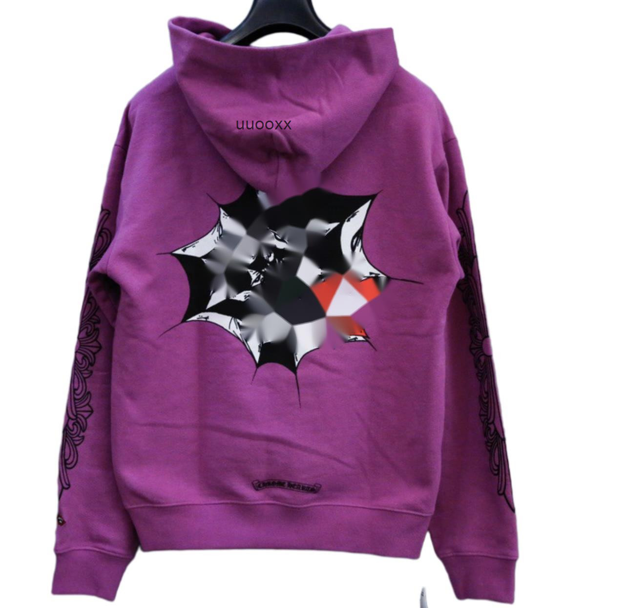 

trend chromes//heart New crow mattyboy graffiti purple spider web Hoodie sweater Unisex, Black