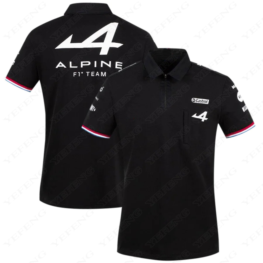 

Season Motorsport Alpine F1 Team Aracing T-shirt White Black Breathable Teamline Short Sleeve Polo Shirt Car Fan Clothing