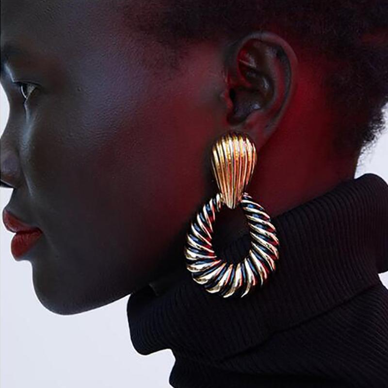 Dangle & Chandelier Anise Bohemia Statement Big Earrings Vintage Metal Water Drop Long For Women Luxury Wedding Pendientes Jewelry-image-698108900