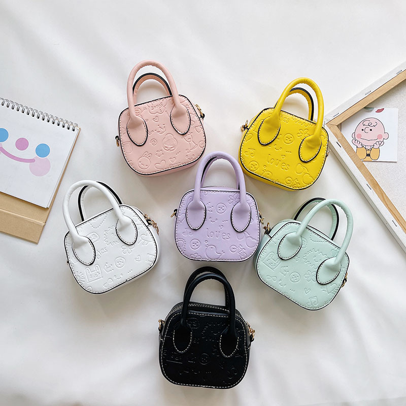 

girls cartoon purse fashion children cute designer handbag solid color chain kids single shoulder bag woman messenger bags F343, Pink