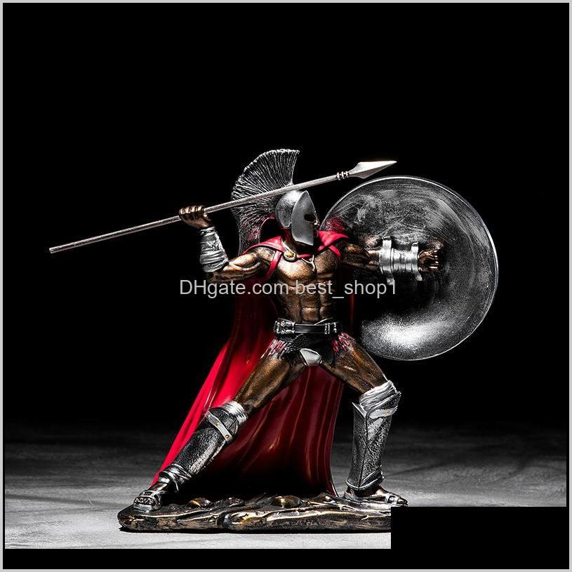 

Tools Ancient Rome Ornament Retro Character Model Resin Craft Figurines Home Decor Spartan Warrior Statue Figure Decorate Gift Xcwyh 2Ctqw