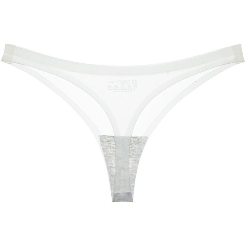 

Panties Woman Underwear Sexy Seamless Sports Female T-back Solid Soft G-string Thong For Ice Silk 2Pcs Women Women's, Apricot