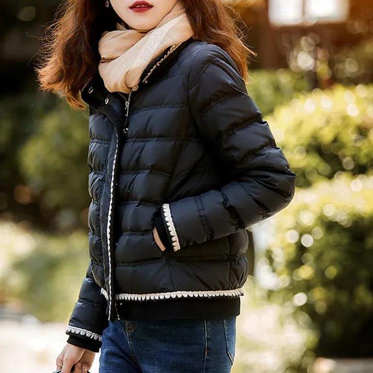 

Women' Down & Parkas 2021 Autumn And Winter Light Elegant White Duck Jacket Solid Color Fashion Temperament Short Coat, Beige