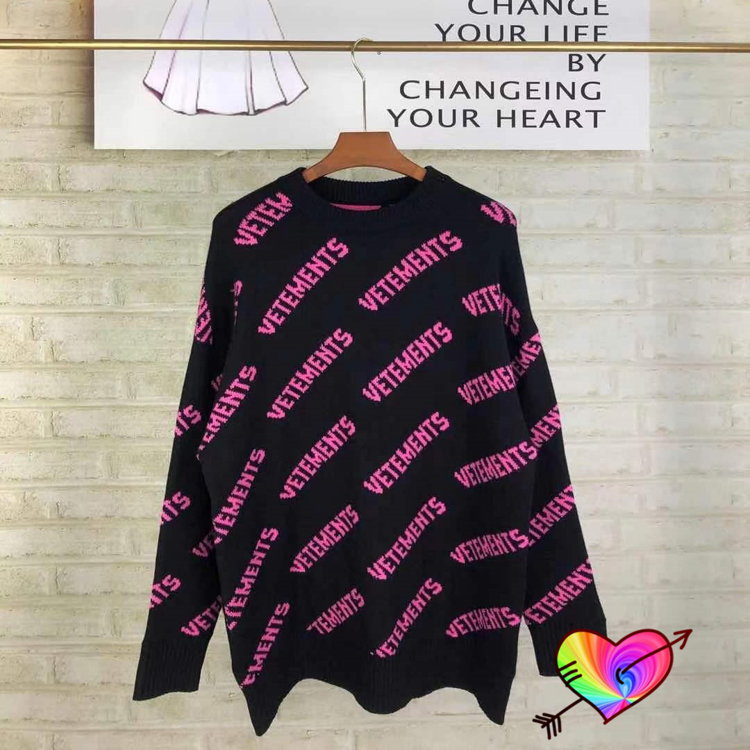 

Men Women High Quality Knit Letters Pattern Sweaters, White;black