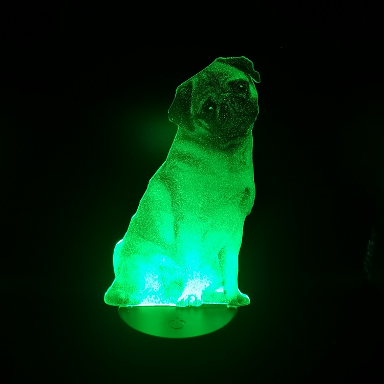 

Pug Led Night Light 3D Acrylic Lamp 7/16 Color Illusion Nightlight for Kids Girls Birthday Gift Dropshipping