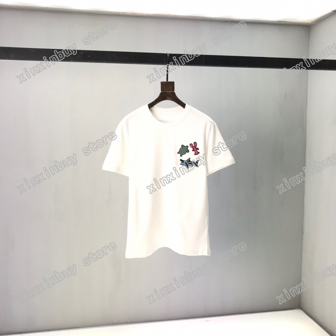 

21ss Designers luxury Mens Womens T Shirts jacquard weave marine life Man Paris Fashion T-shirt Top Quality Tees Street Short Sleeve luxurys, White;black