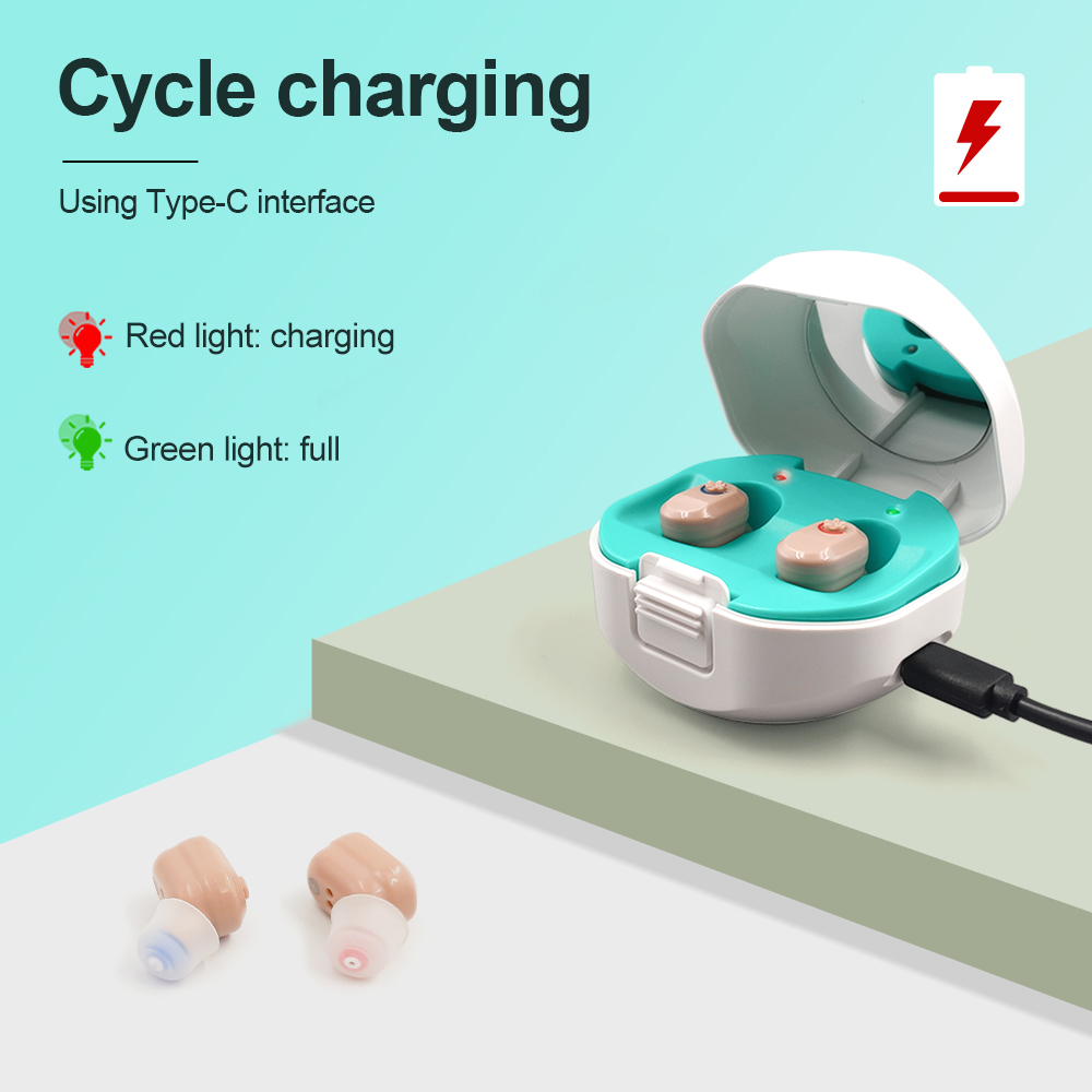 

New Best Hearing Aids Rechargeable Digital Hearing Aid with Charging Case Audifonos Hearing Device Amplifier for ElderlyScouts