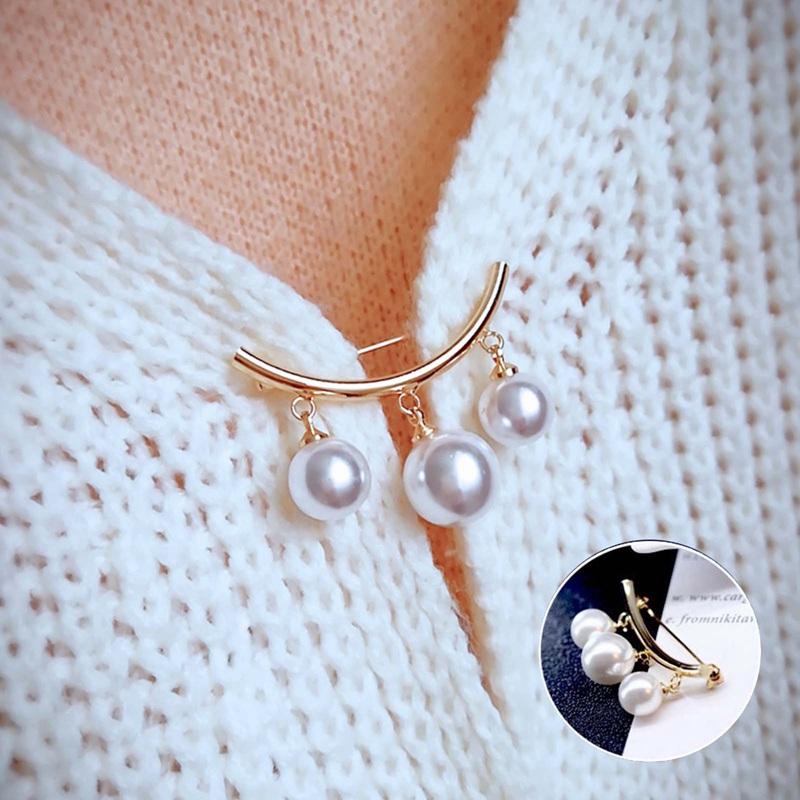 

Pins, Brooches Fashion Pearl Brooch - Women Lapel Anti-Glare Safety Pins