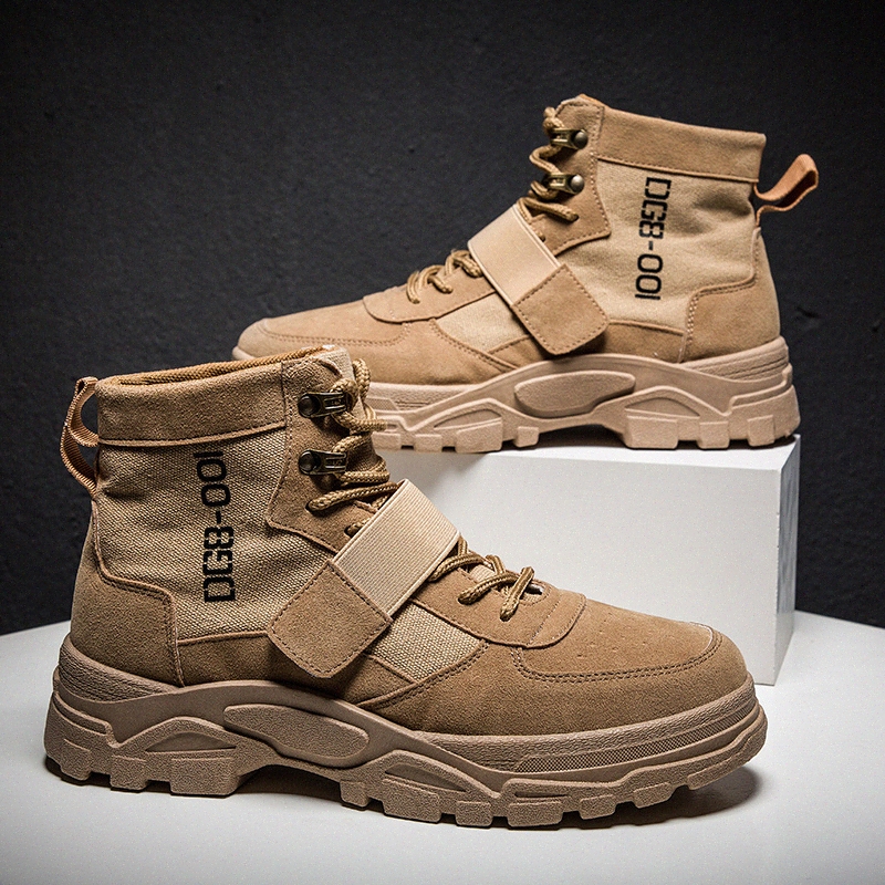 

CIMIM New Winter Men Boots High Work Boots Outdoor Comfortable Keep Warm Fashion Mesh Sneakers Male 66Jf#, Black