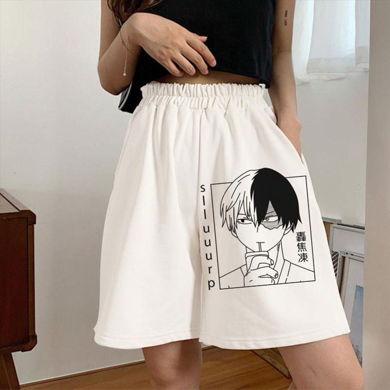 

My Hero Academia Cute Women Short Anime Casual Harajuku Oversized Streetwear Female Summer Femme Japanese Fashion Clothes, White;black