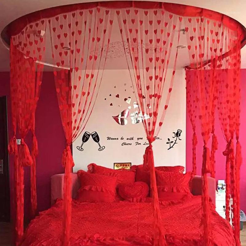 

Curtain & Drapes Door String Valance For Living Room Divider Colorful Heart Tassel Line Cortain Romantic Wedding Decor WP240T
