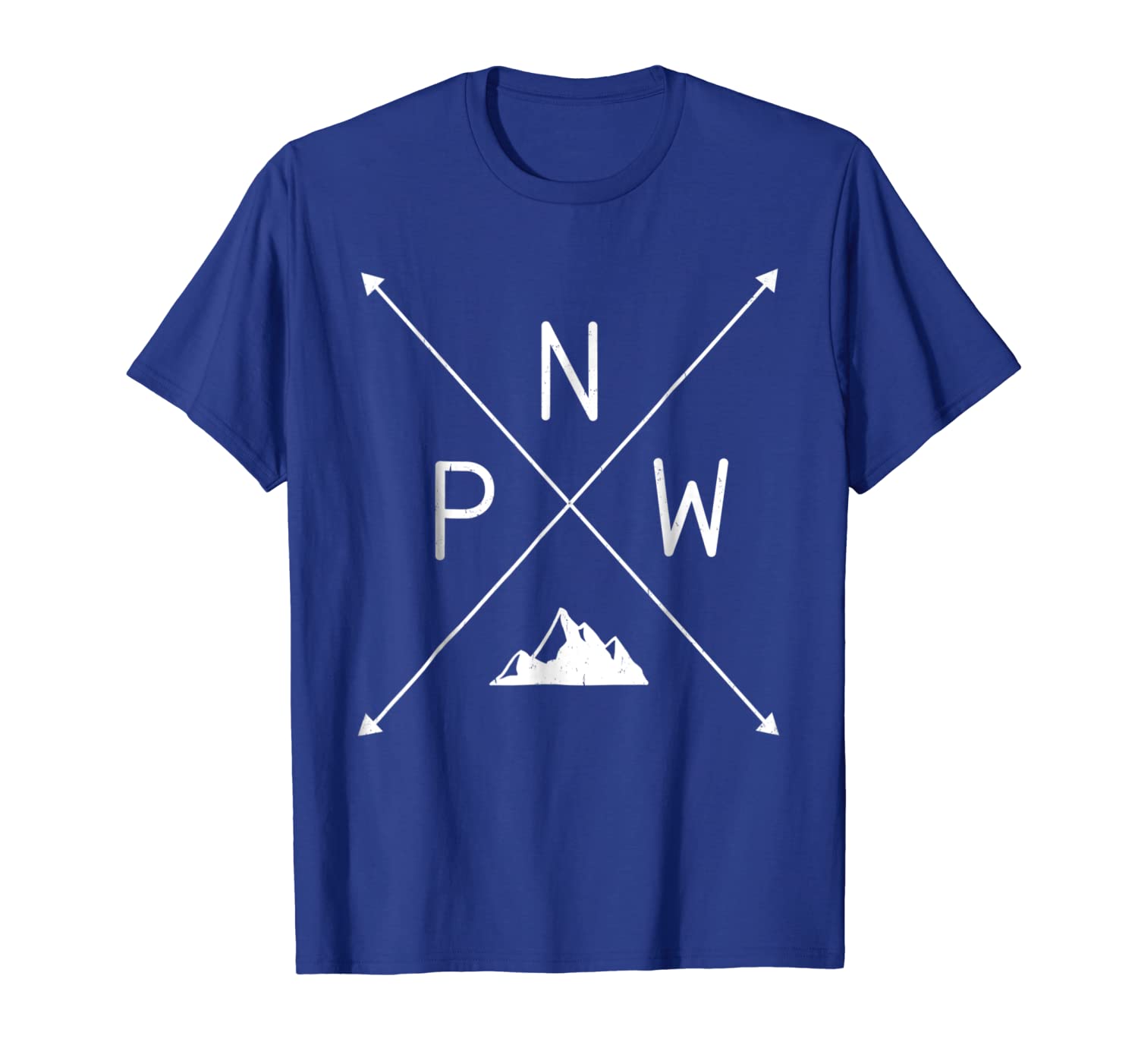 

distressed pacific north west t-shirt with mountain, White;black