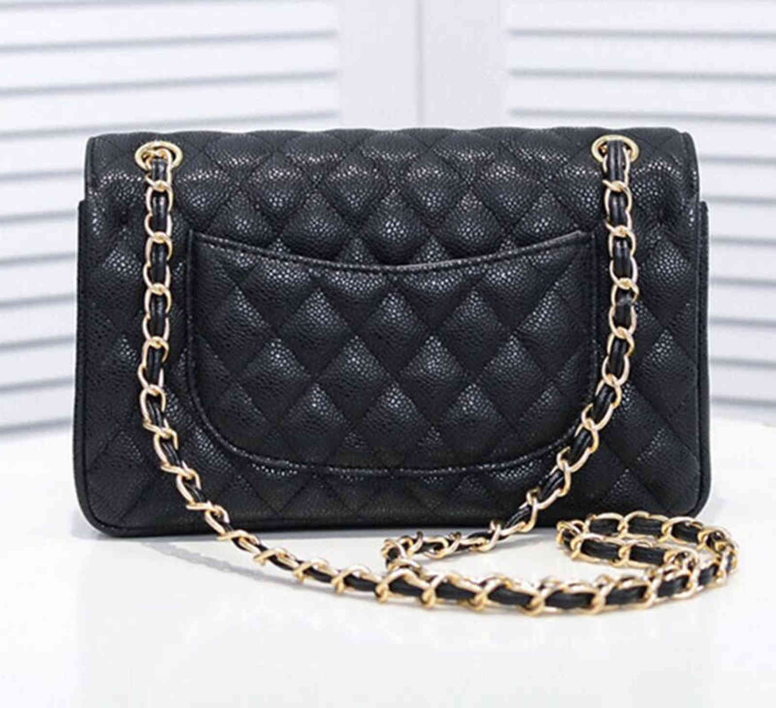 

luxury designer handbags caviar check bag advanced flip chain shoulder s cowhide sheepskin womens, White gold chain sheepskin