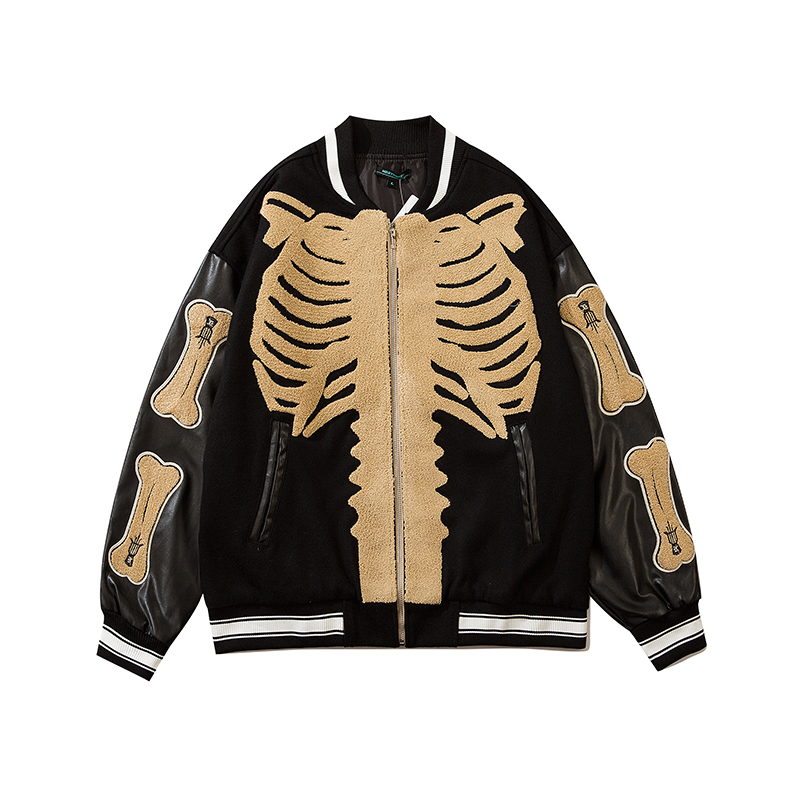 Acquistare Giacche Da Baseball Depoca Di Alta Strada Uomo Scheletro  Scheletro Furry Bone Patchwork Bomber Giacche College Style Oversize  Streetwear Unisex Economico | Consegna Veloce E Qualità | DHgate Italy