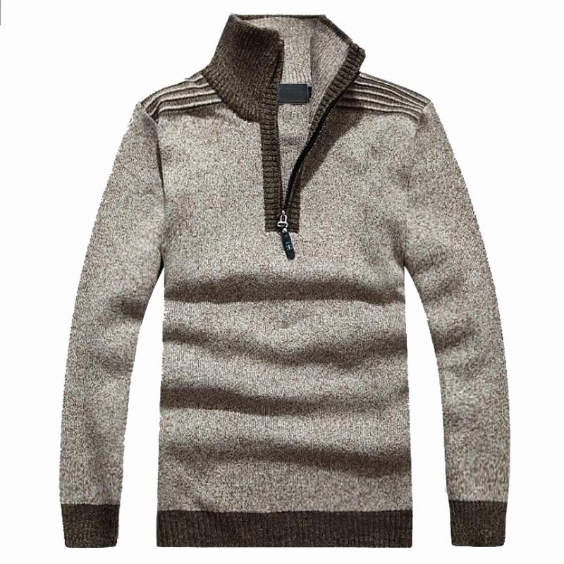 

Men's Sweaters Male Autumn Winter Brand Sweater Men Thicken Warm Turtleneck Striped Cotton Wool Mens Casual Pullover Jumper Knitted, White;black