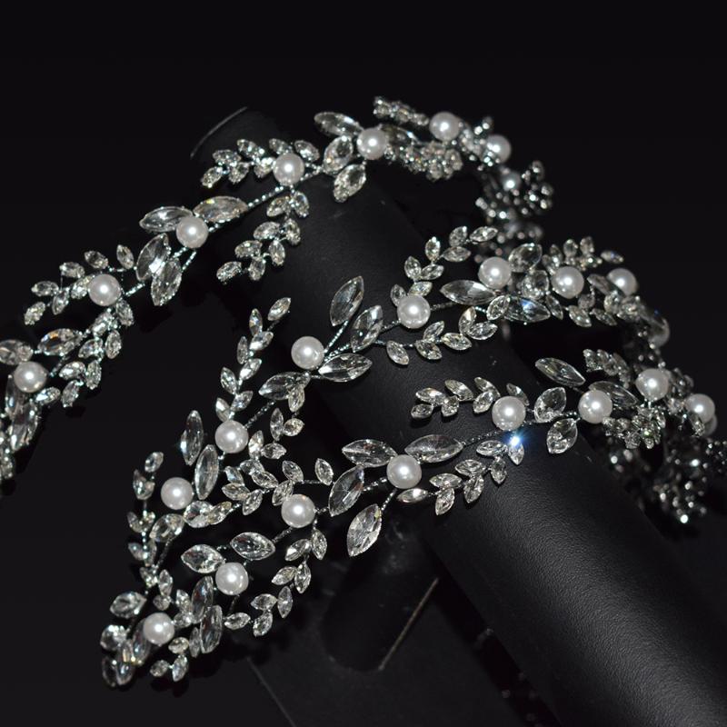 

Hair Clips & Barrettes Pearl Headband For Rhinestone Bridal Crown Tiara With Artificial Pearls Crystal Women Wedding Banque