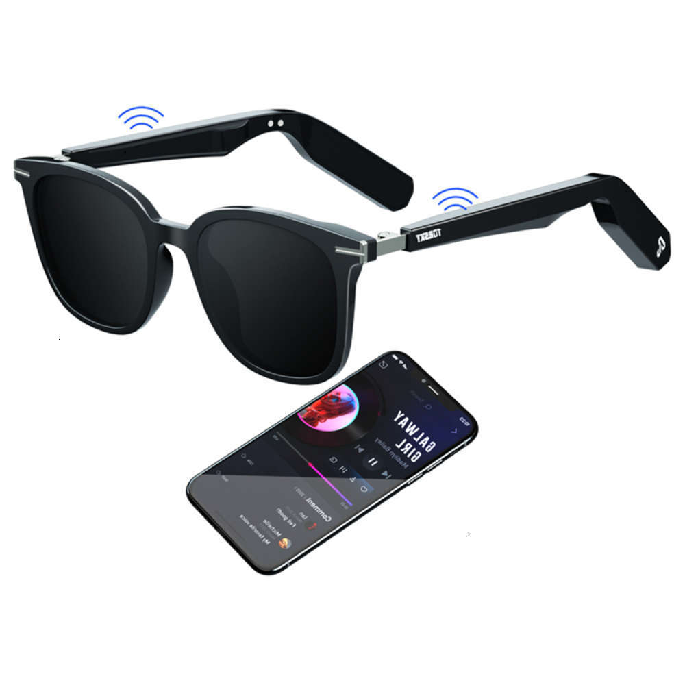 

Highend accessories Kenbo Eyewear New Fashion Bone Conduction Headset Touch Smart CR Lens TR Frame Wirels Sunglass Headphon, Black