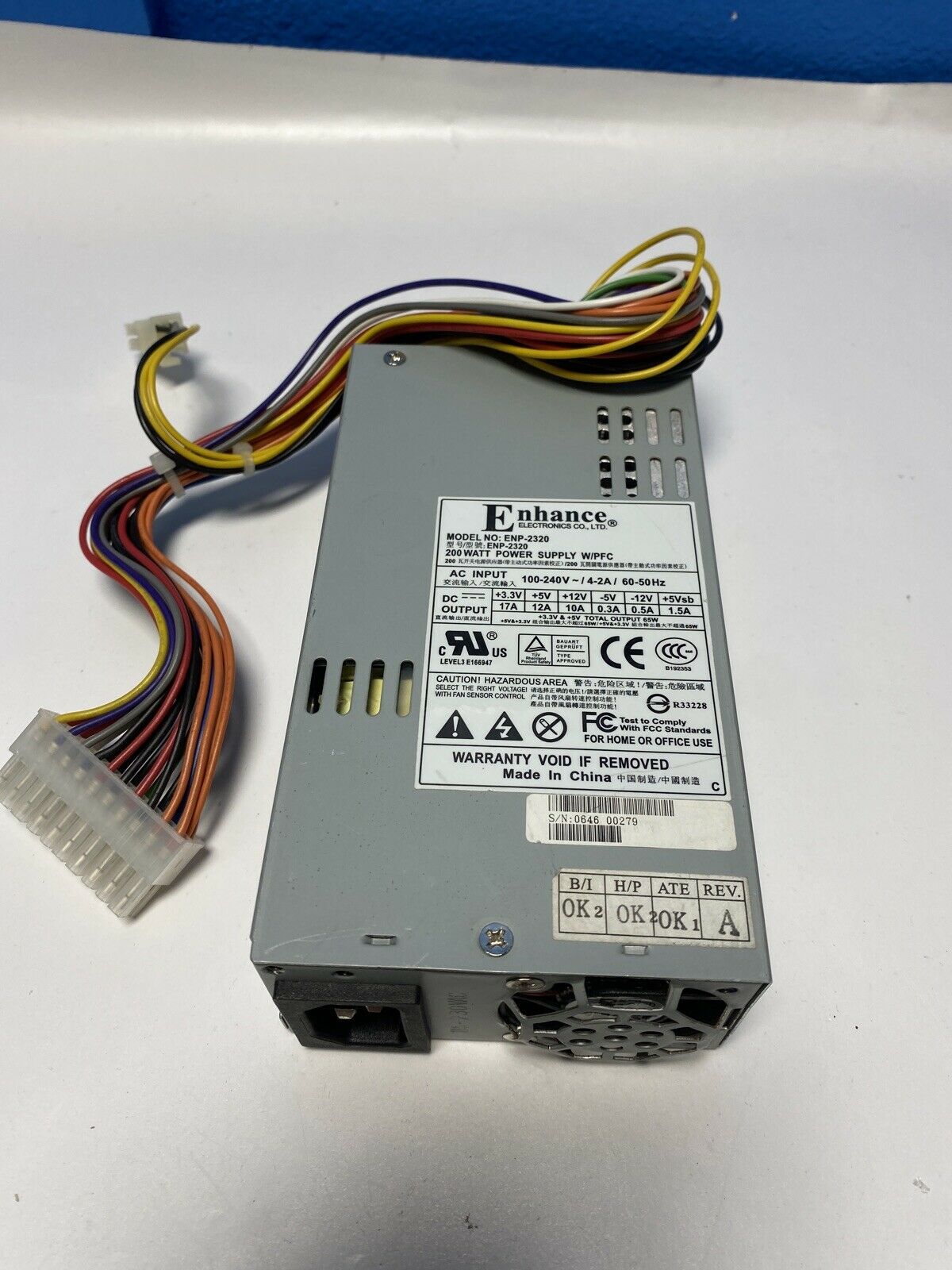 

For Enhance Power Supply ENP-2320 Barebone 250W System Wide Voltage Active PFC