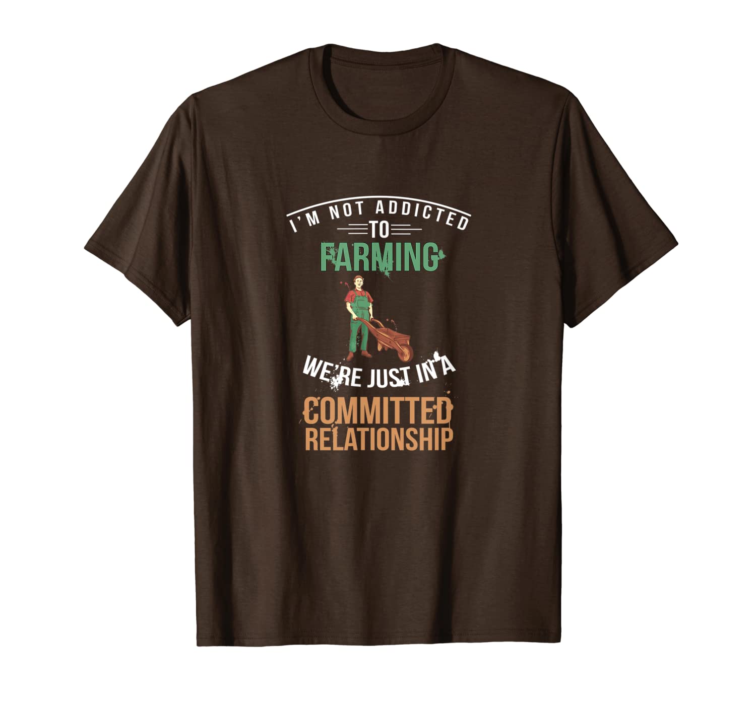 

cool funny addicted farming committed relationship t-shirt, White;black