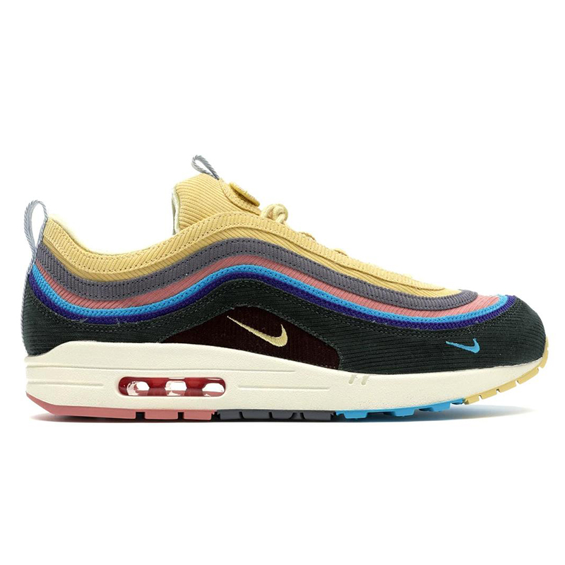 

Top 97 Men Women Sean Wotherspoon Running Shoes stylist Sneakers 1/97s SW Multi Yellow Blue Hybrid Sport Size 5.5-11, Multi color