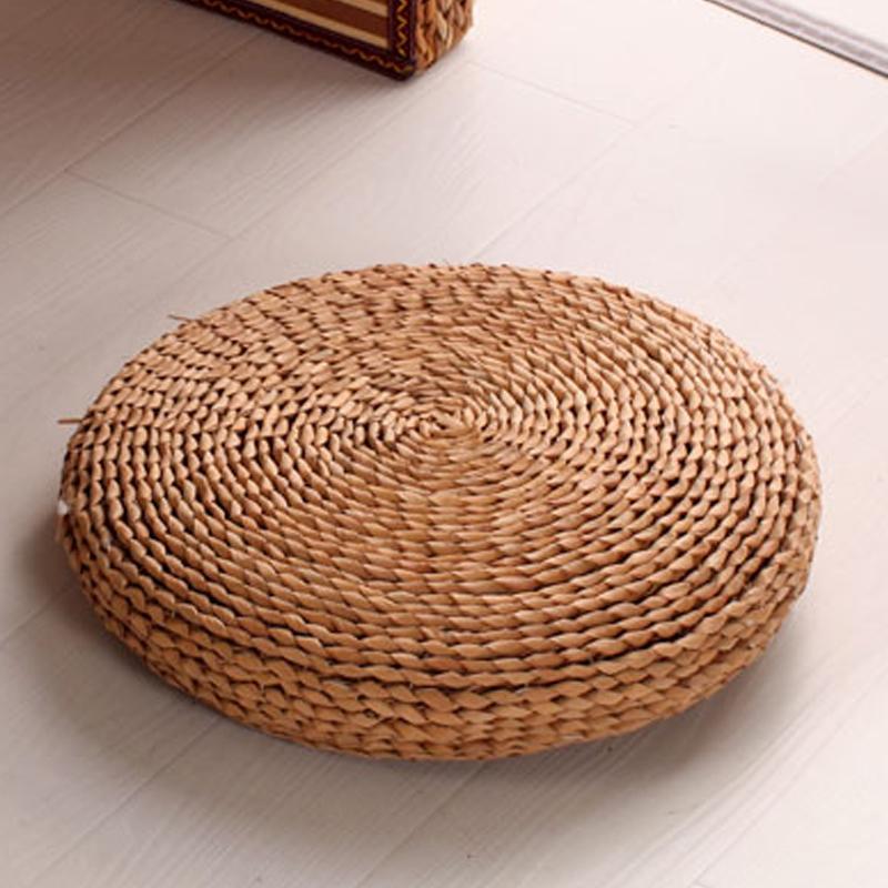 

Cushion/Decorative Pillow Wrapped Corn Peel Handmade Straw Thickened Round Futon Cushion Meditation Fluttering Window Idyllic Mat Chair, See cart