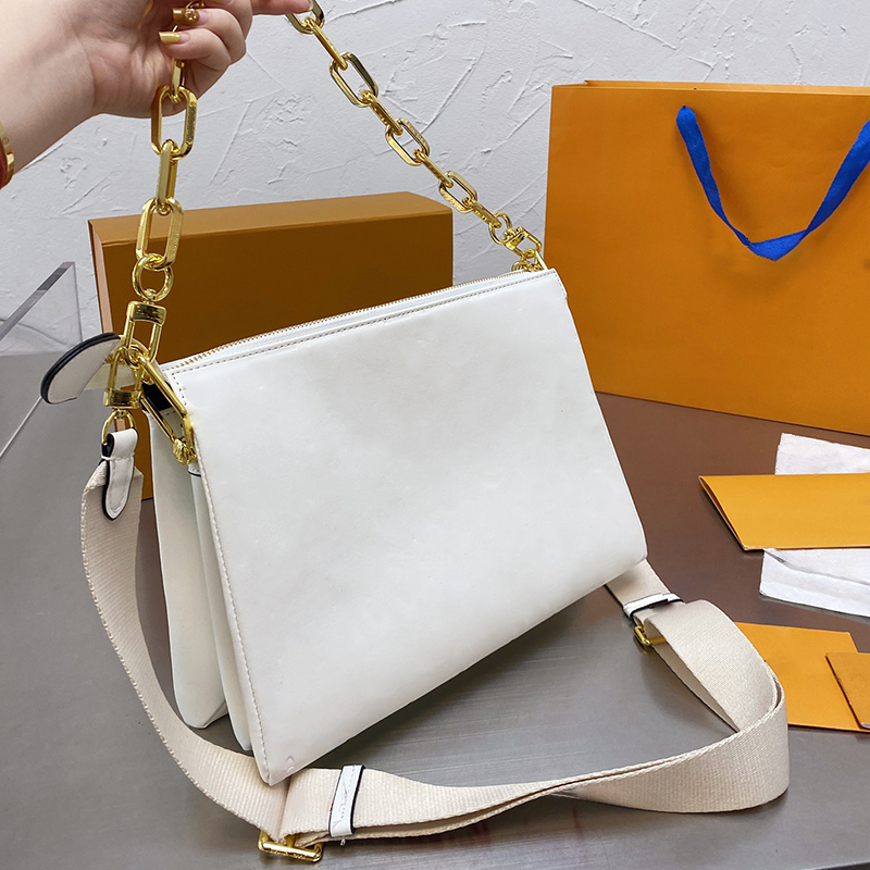 

Handbags Designer Luxury Tote Bag Shoulder Bags Crossbody Totes Genuine leather Gold chain High-quality Fashion brand With original box 2 colors size 30*22 cm, White