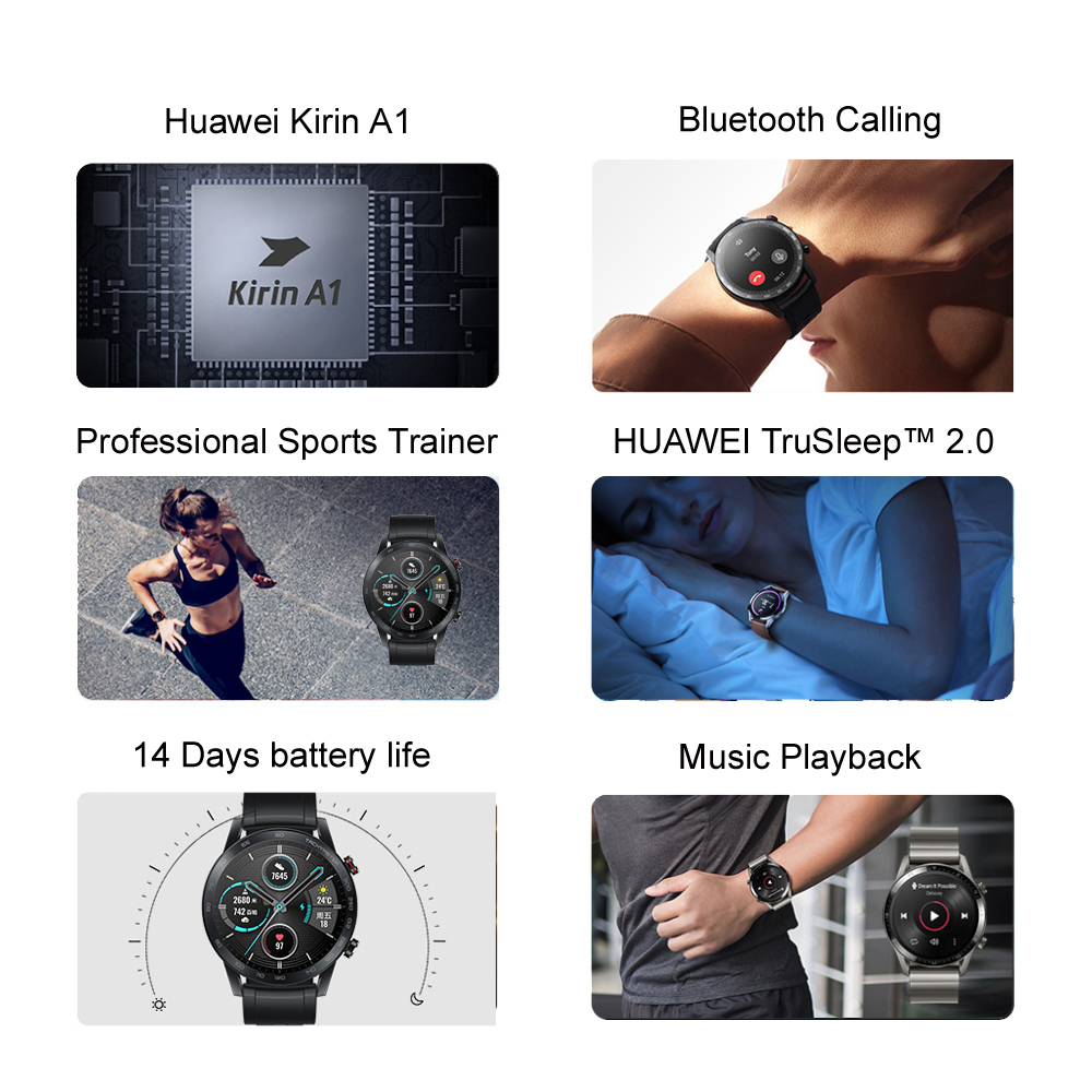 

HONOR Magic Watch 2 Heart Rate Blood Oxygen Monitor SpO2 Smartwatch14 Days Battery Life Bluetooth Calls Smart Fitness Watch Men, 46mm - black